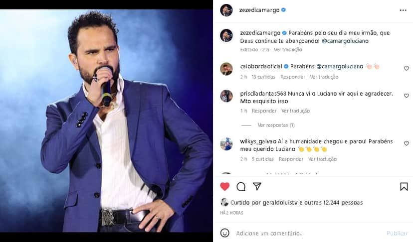 Zezé Di Camargo mandou recado para Luciano Zezé Di Camargo mandou recado para Luciano