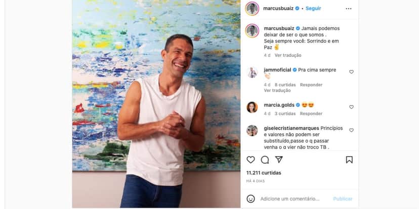 Marcus Buaiz, ex-marido de Wanessa Camargo, faz texto sobre o que é e reflete sobre a importância de ser como realmente é e estar em paz com isso (Foto: Reprodução / Instagram) Marcus Buaiz, ex-marido de Wanessa Camargo, faz texto sobre o que é e reflete sobre a importância de ser como realmente é e estar em paz com isso (Foto: Reprodução / Instagram)