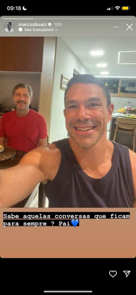 Marcus Buaiz, ex-marido de Wanessa Camargo, surge como nunca visto antes, ao lado do pai, e surpreende a todos com declaração sobre conversas (Foto: Reprodução / Instagram) Marcus Buaiz, ex-marido de Wanessa Camargo, surge como nunca visto antes, ao lado do pai, e surpreende a todos com declaração sobre conversas (Foto: Reprodução / Instagram)