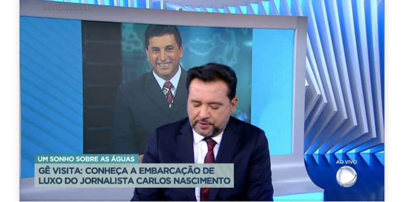 No Balanço Geral, Geraldo Luís quebra protocolo, fala sobre Silvio Santos e fala de convide de empresário para Carlos Nascimento voltar temporariamente para o SBT (Foto: Reproduções / Record) No Balanço Geral, Geraldo Luís quebra protocolo, fala sobre Silvio Santos e fala de convide de empresário para Carlos Nascimento voltar temporariamente para o SBT (Foto: Reproduções / Record)