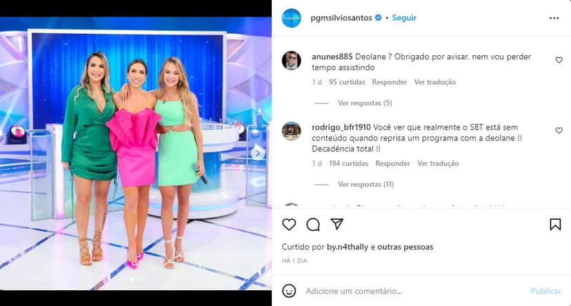 Programa Silvio Santos é massacrado por escolha de Deolane (Foto: Reprodução) Programa Silvio Santos é massacrado por escolha de Deolane (Foto: Reprodução)