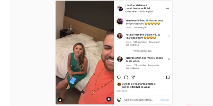 Nas redes sociais, Zé Neto compartilha vídeo de esposa, Natália, na cama, confessa que ter relações íntimas todos os dias faz bem para a saúde e brinca estar cansado com essa situação (Foto: Reprodução / Instagram) Nas redes sociais, Zé Neto compartilha vídeo de esposa, Natália, na cama, confessa que ter relações íntimas todos os dias faz bem para a saúde e brinca estar cansado com essa situação (Foto: Reprodução / Instagram)