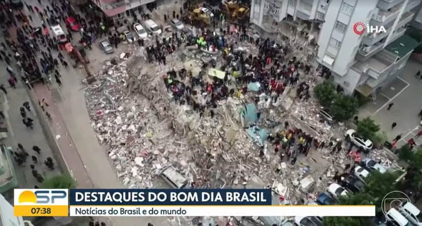 Globo exibiu os destroços deixados pelo terremoto na Turquia Globo exibiu os destroços deixados pelo terremoto na Turquia