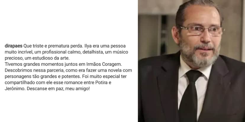 Dira Paes utilizou suas redes sociais para prestar uma linda homenagem ao ator Ilya São Paulo (Reprodução: Montagem TV Foco) Dira Paes utilizou suas redes sociais para prestar uma linda homenagem ao ator Ilya São Paulo (Reprodução: Montagem TV Foco)
