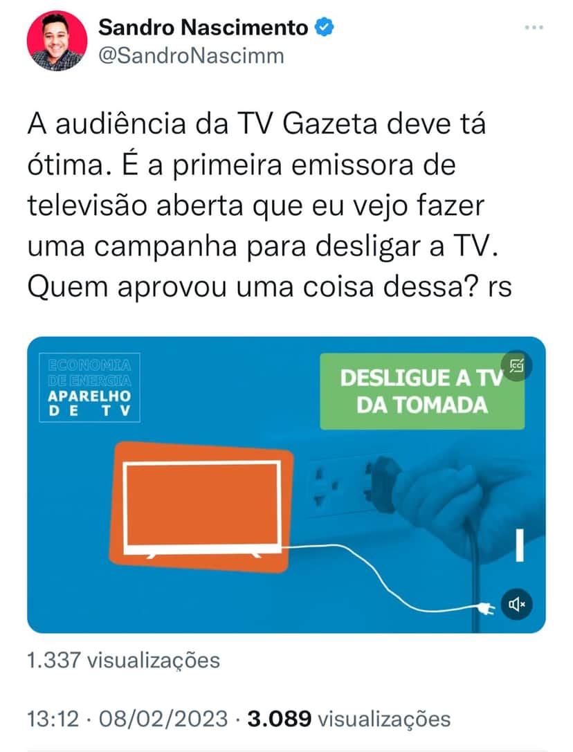 Gazeta faz demissão por baixa audiência e divulga até campanha chocante por desligamento de TV - Foto Reprodução Gazeta faz demissão por baixa audiência e divulga até campanha chocante por desligamento de TV - Foto Reprodução