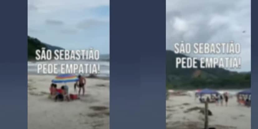 Rapaz flagrado dançando na praia (Reprodução: Bora Brasil/ Band) Rapaz flagrado dançando na praia (Reprodução: Bora Brasil/ Band)