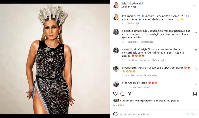 Lívia Andrade marcou presença no Baile da Vogue (Foto: Reprodução/ Instagram) Lívia Andrade marcou presença no Baile da Vogue (Foto: Reprodução/ Instagram)