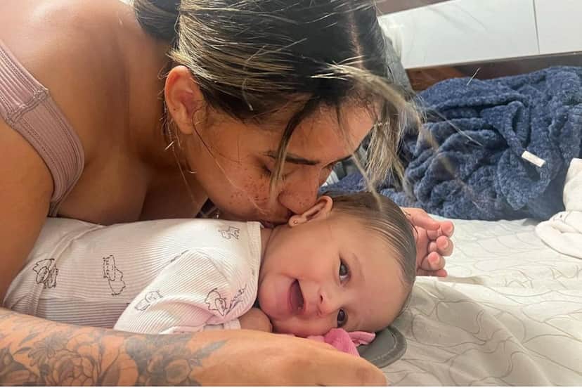 Mc Loma usou as redes sociais para comemorar os 5 meses de sua filha, Melanie (Reprodução - Instagram) Mc Loma usou as redes sociais para comemorar os 5 meses de sua filha, Melanie (Reprodução - Instagram)