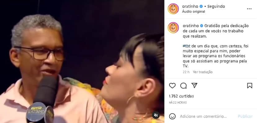 Milene Pavorô mostrou o que Ratinho fez nos bastidores do SBT com seus funcionários (Foto: Reprodução/ Instagram) Milene Pavorô mostrou o que Ratinho fez nos bastidores do SBT com seus funcionários (Foto: Reprodução/ Instagram)