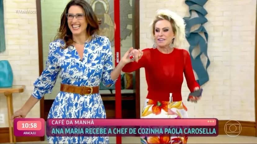 Paola Carosella foi ao encontro de Ana Maria Braga pisando em ovos, e tomou todo o cuidado para não desagradar à veterana da Globo - Foto Reprodução Mais Você, da Globo Paola Carosella foi ao encontro de Ana Maria Braga pisando em ovos, e tomou todo o cuidado para não desagradar à veterana da Globo - Foto Reprodução Mais Você, da Globo