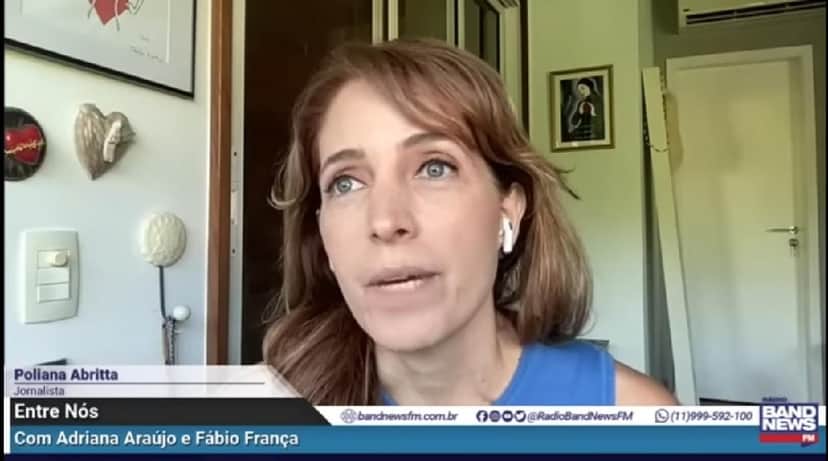 Poliana Abritta ao vivo na Band News (Foto: Reprodução/ Band- Youtube) Poliana Abritta ao vivo na Band News (Foto: Reprodução/ Band- Youtube)