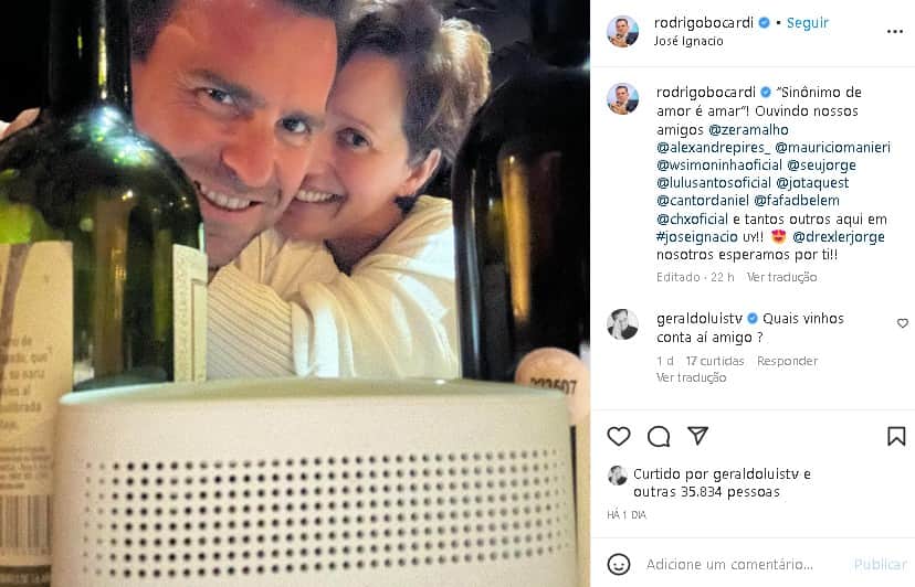 Rodrigo Bocardi surgiu na companhia de seu grande amor (Foto: Reprodução/ Instagram) Rodrigo Bocardi surgiu na companhia de seu grande amor (Foto: Reprodução/ Instagram)