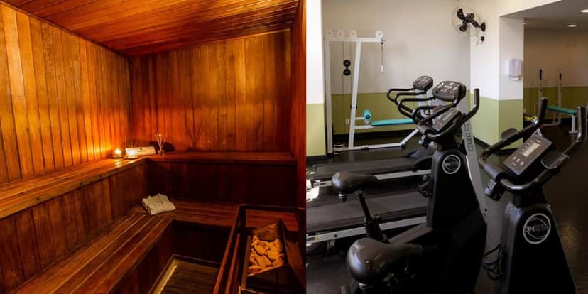 Sauna e academia do hotel (Reprodução: Instagram) Sauna e academia do hotel (Reprodução: Instagram)