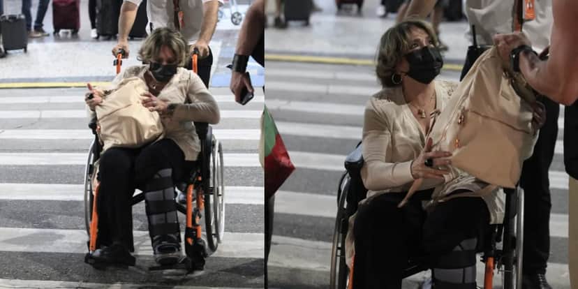 Susana Vieira foi flagrada andando de cadeira de rodas em aeroporto (Foto: Adão/ AgNews) Susana Vieira foi flagrada andando de cadeira de rodas em aeroporto (Foto: Adão/ AgNews)