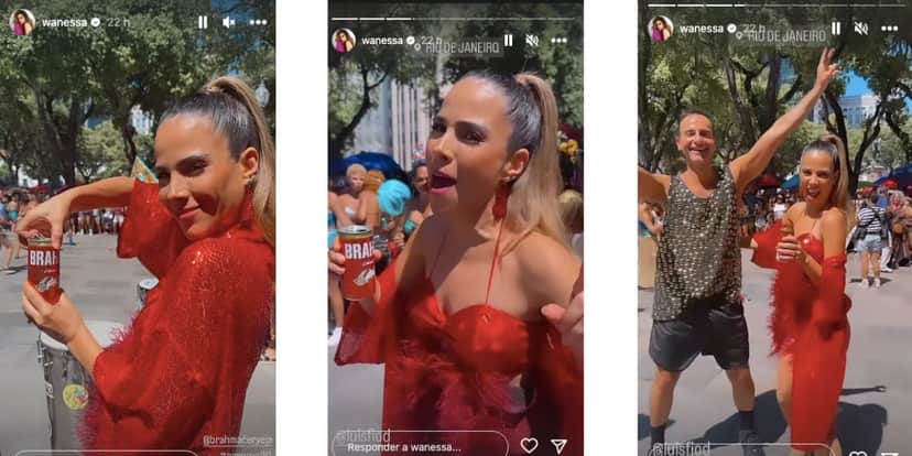 Wanessa Camargo bebe cerveja da Brahma enquanto aproveita o Carnaval ao contrário de Gisele Bündchen que só tomou água (Fotos: Instagram) Wanessa Camargo bebe cerveja da Brahma enquanto aproveita o Carnaval ao contrário de Gisele Bündchen que só tomou água (Fotos: Instagram)