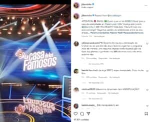 BBB23 - Boninho rompe o silêncio e fala sobre 'intercâmbio' de brothers com reality dos EUA (Foto: Reprodução / Instagram) BBB23 - Boninho rompe o silêncio e fala sobre 'intercâmbio' de brothers com reality dos EUA (Foto: Reprodução / Instagram)
