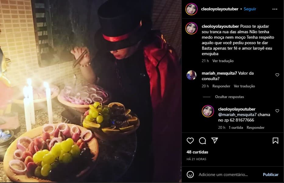 Cleo Loyola divulga trabalho nas redes sociais - Foto: Reprodução/Instagram Cleo Loyola divulga trabalho nas redes sociais - Foto: Reprodução/Instagram