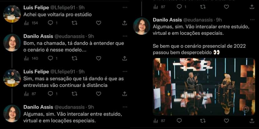 Público cogitou sobre volta de plateia ao "Conversa" (Foto: Reprodução/Twitter) Público cogitou sobre volta de plateia ao "Conversa" (Foto: Reprodução/Twitter)
