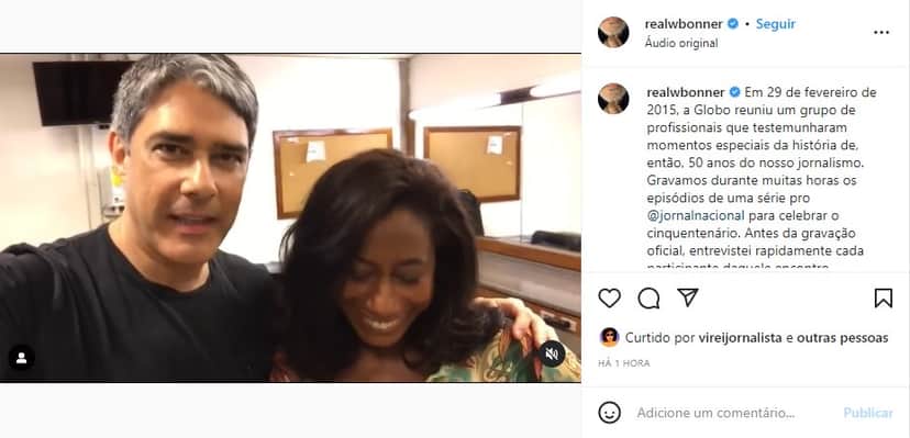 Glória Maria conversou com William Bonner em 2015, por conta de reportagem especial (Foto: Reprodução) Glória Maria conversou com William Bonner em 2015, por conta de reportagem especial (Foto: Reprodução)