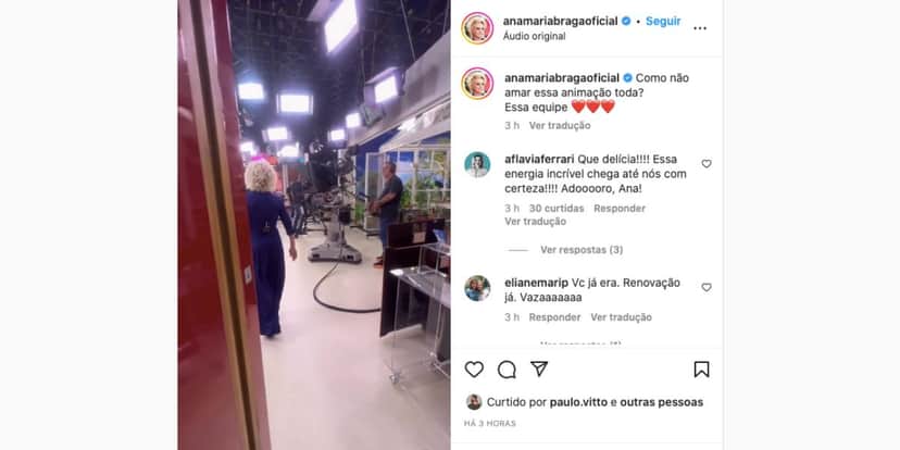 Vídeo prova o que funcionários de Ana Maria passam todos os dias antes dela chegar (Foto: Reprodução / Instagram) Vídeo prova o que funcionários de Ana Maria passam todos os dias antes dela chegar (Foto: Reprodução / Instagram)