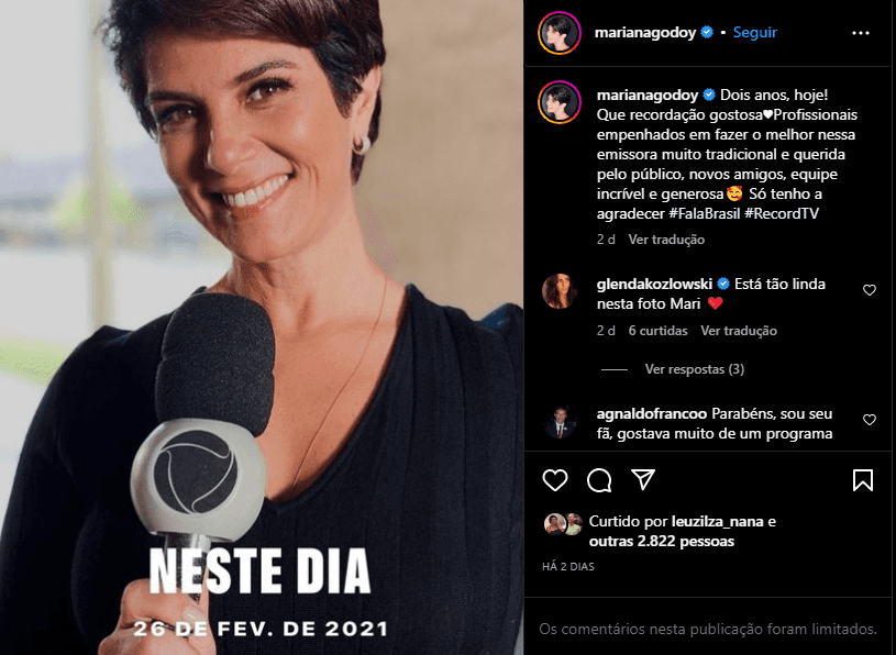 Mariana Godoy diz tudo o que viveu desde que entrou na Record - Foto: Reprodução/Instagram Mariana Godoy diz tudo o que viveu desde que entrou na Record - Foto: Reprodução/Instagram