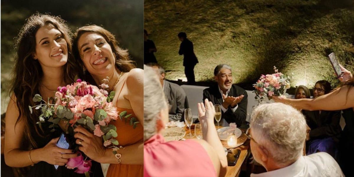 Natasha Dantas e Beatriz Bonemer com o famoso buquê (Reprodução: Instagram) Natasha Dantas e Beatriz Bonemer com o famoso buquê (Reprodução: Instagram)