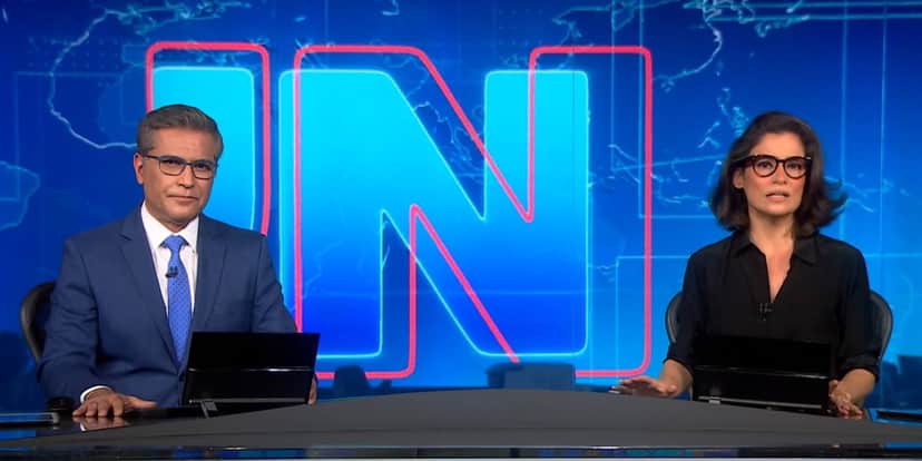 Renata Vasconcellos e Hélter Duarte no Jornal Nacional Renata Vasconcellos e Hélter Duarte no Jornal Nacional