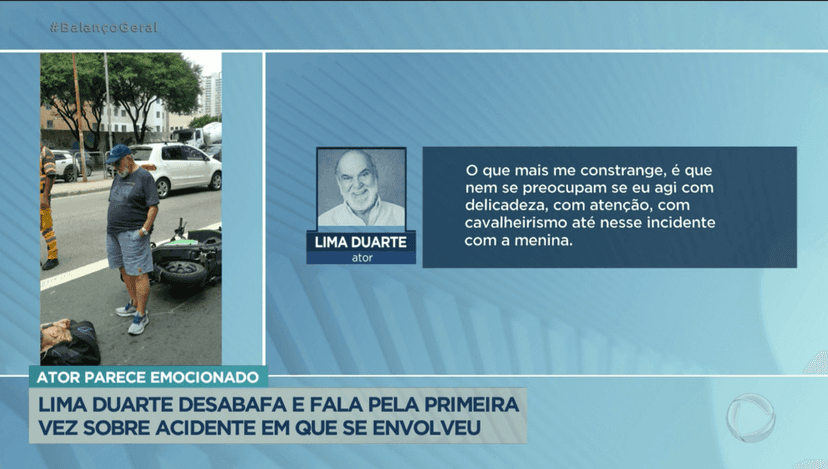 Áudio de Lima Duarte foi exposto por Fabíola Reipert e Reinaldo Gottino no "Balanço Geral" dessa quinta feira (16) (Foto Reprodução/PlayPlus) Áudio de Lima Duarte foi exposto por Fabíola Reipert e Reinaldo Gottino no "Balanço Geral" dessa quinta feira (16) (Foto Reprodução/PlayPlus)