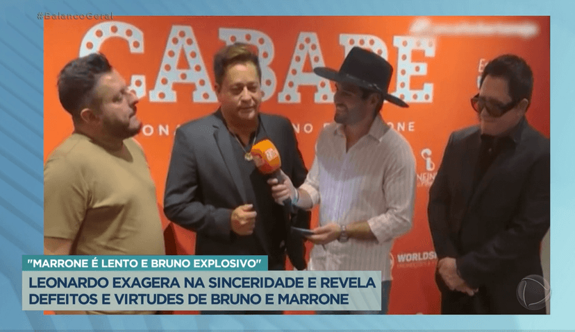Vídeo da entrevista concedida ao canal "Conceito Sertanejo" entre Leonardo, Bruno e Marrone (Foto Reprodução/PlayPlus) Vídeo da entrevista concedida ao canal "Conceito Sertanejo" entre Leonardo, Bruno e Marrone (Foto Reprodução/PlayPlus)