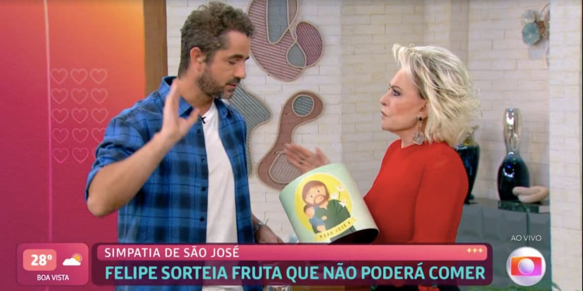 Ana Maria ficou irritada ao perceber brincadeira de equipe durante simpatia (Foto: Reprodução / Globo) Ana Maria ficou irritada ao perceber brincadeira de equipe durante simpatia (Foto: Reprodução / Globo)
