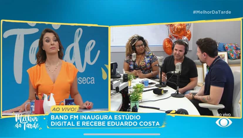 Catia Fonseca bate um papo legal com Eduardo Costa no programa Melhor da Tarde - Foto Reprodução Band2 Catia Fonseca bate um papo legal com Eduardo Costa no programa Melhor da Tarde - Foto Reprodução Band2