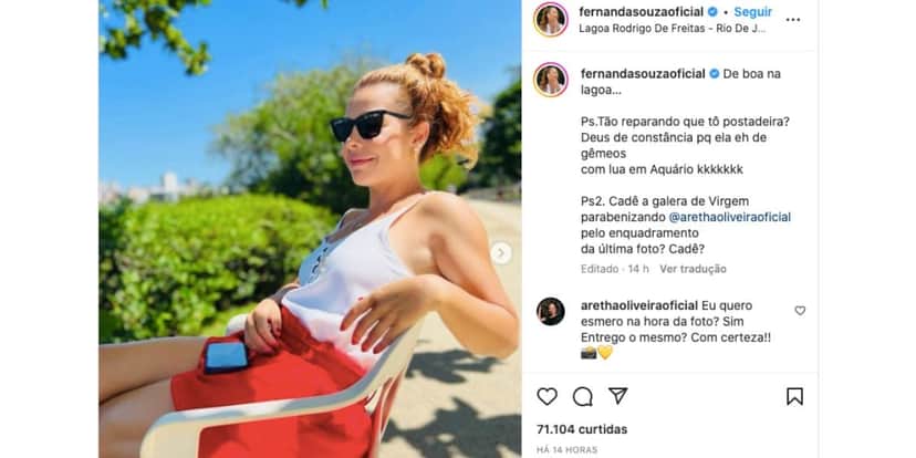 Fernanda Souza fala sobre volta para as redes sociais (Foto: Reprodução / Instagram) Fernanda Souza fala sobre volta para as redes sociais (Foto: Reprodução / Instagram)