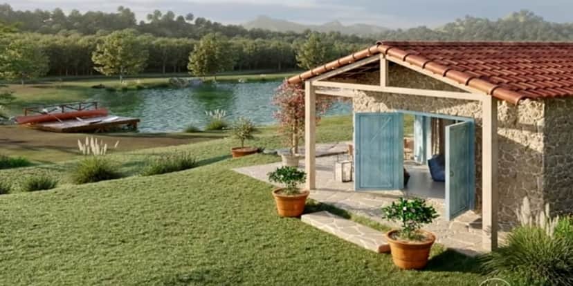 A casa do lago que acabou de ficar pronta (Reprodução: Youtube) A casa do lago que acabou de ficar pronta (Reprodução: Youtube)