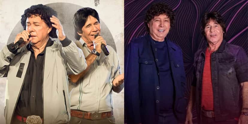 Teodoro e Sampaio são uma das duplas veteranas do sertanejo que fizeram grande sucesso no início do século (Reprodução: Montagem TV Foco) Teodoro e Sampaio são uma das duplas veteranas do sertanejo que fizeram grande sucesso no início do século (Reprodução: Montagem TV Foco)