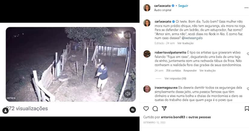 Video publicado por Carla Cecato em sua rede social - Foto Reprodução Instagram Video publicado por Carla Cecato em sua rede social - Foto Reprodução Instagram