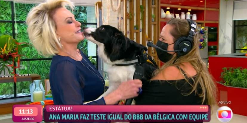 Ana Maria levou pet de funcionária ao estúdio (Foto: Reprodução/TV Globo) Ana Maria levou pet de funcionária ao estúdio (Foto: Reprodução/TV Globo)
