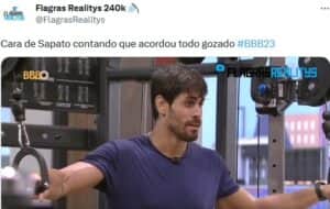 Cara de Sapato contou uma situação inusitada para Fred no BBB23 (Foto: Reprodução / Twitter) Cara de Sapato contou uma situação inusitada para Fred no BBB23 (Foto: Reprodução / Twitter)