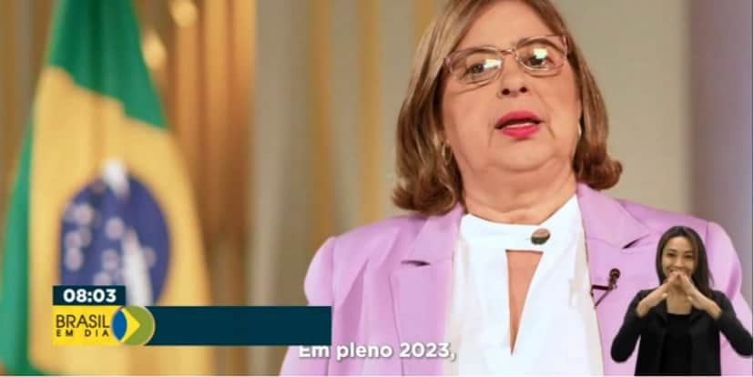 Pronunciamento da ministra Cida Gonçalves (Foto: Reprodução/YouTube) Pronunciamento da ministra Cida Gonçalves (Foto: Reprodução/YouTube)