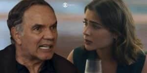 Chiara (Jade Picon) e Guerra (Humberto Martins) em Travessia (Foto: Reprodução / Globo / Montagem TV Foco) Chiara (Jade Picon) e Guerra (Humberto Martins) em Travessia (Foto: Reprodução / Globo / Montagem TV Foco)