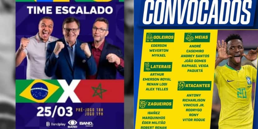 Jogo da seleção brasileira (Reprodução: Montagem TV Foco) Jogo da seleção brasileira (Reprodução: Montagem TV Foco)