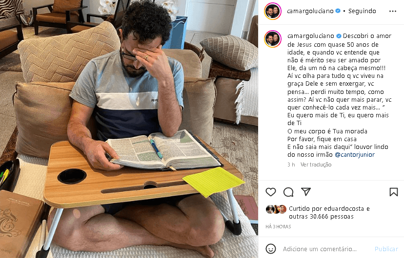 Luciano Camargo fez confissão sobre o que descobriu aos 50 anos (Foto: Reprodução/ Instagram) Luciano Camargo fez confissão sobre o que descobriu aos 50 anos (Foto: Reprodução/ Instagram)