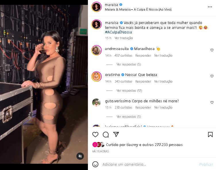 Maraisa mostrou o corpão em raro registro sensual (Foto: Reprodução/ Instagram) Maraisa mostrou o corpão em raro registro sensual (Foto: Reprodução/ Instagram)