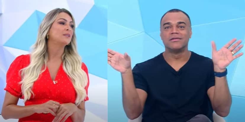 Renata Fan e Denílson nos estúdios do Jogo Aberto (Reprodução: Band) Renata Fan e Denílson nos estúdios do Jogo Aberto (Reprodução: Band)