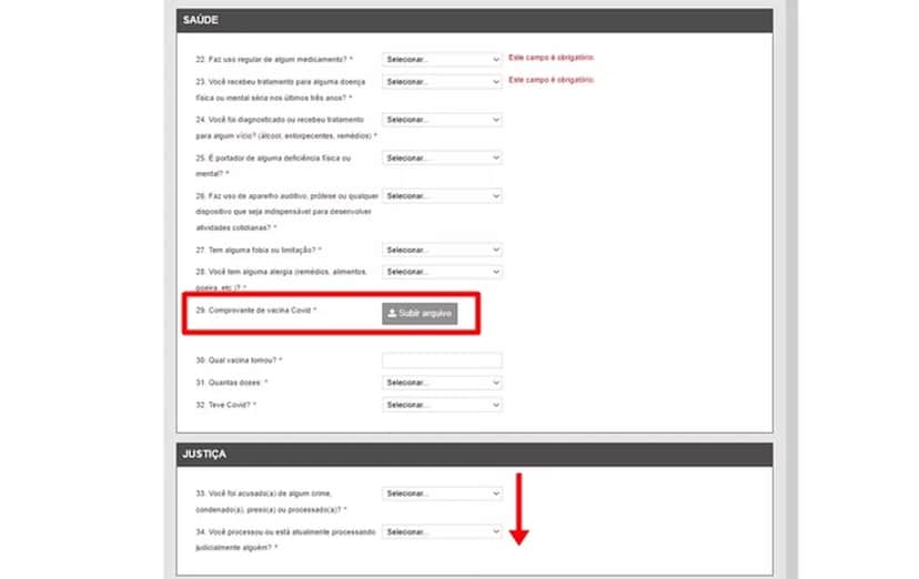 Para entrar no Big Brother Brasil, é necessário dar informações sobre Saúde e Justiça (Foto: Reprodução/Techtudo) Para entrar no Big Brother Brasil, é necessário dar informações sobre Saúde e Justiça (Foto: Reprodução/Techtudo)