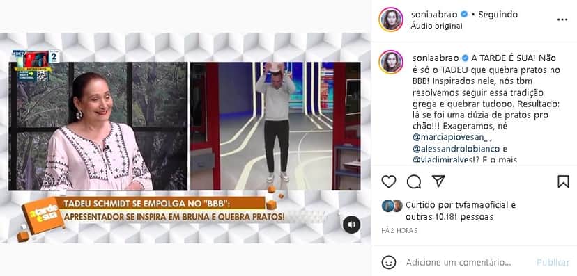 Sonia Abrão promoveu quebra quebra de pratos em seu programa na RedeTV! (Foto: Reprodução) Sonia Abrão promoveu quebra quebra de pratos em seu programa na RedeTV! (Foto: Reprodução)