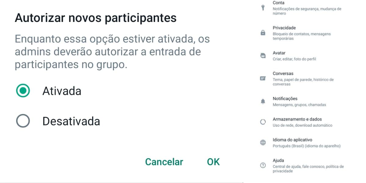 As novas configurações do WhatsApp já estão disponíveis (Reprodução: TV Foco) As novas configurações do WhatsApp já estão disponíveis (Reprodução: TV Foco)