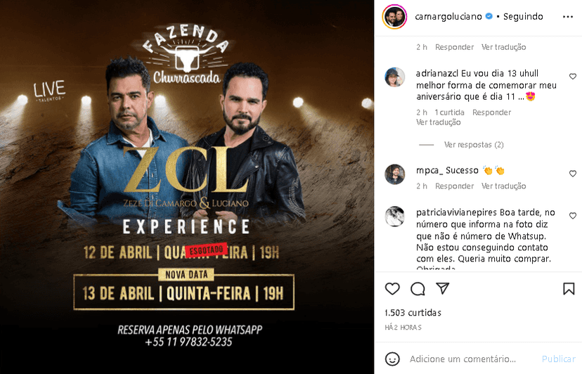 Luciano Camargo fez desabafo envolvendo Zezé Di Camargo Luciano Camargo fez desabafo envolvendo Zezé Di Camargo