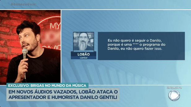 Lobão ainda partiu para a ofensa e detona ainda mais Danilo Gentili (Foto Reprodução/PlayPlus) Lobão ainda partiu para a ofensa e detona ainda mais Danilo Gentili (Foto Reprodução/PlayPlus)