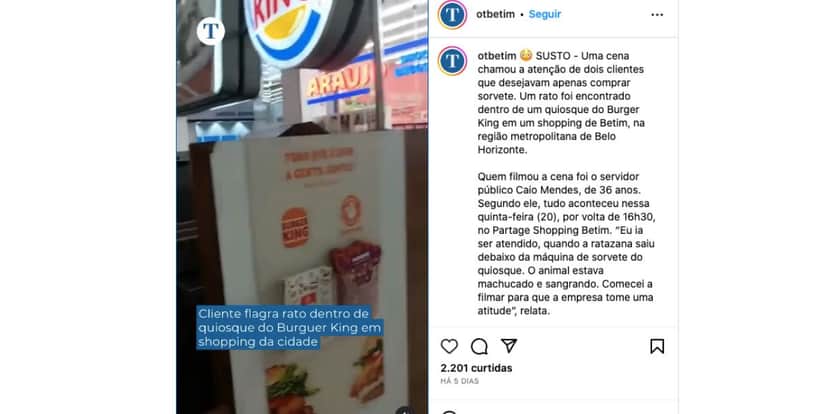 Burger King (Foto: Reprodução / Instagram) Burger King (Foto: Reprodução / Instagram)