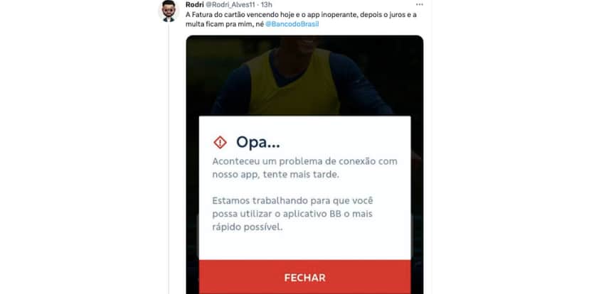 Clientes reclamam de problema técnico do Banco do Brasil (Foto: Reprodução / Instagram) Clientes reclamam de problema técnico do Banco do Brasil (Foto: Reprodução / Instagram)